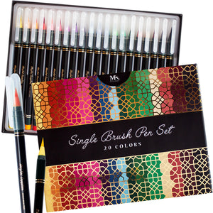 Luxury Single Brush Pen Gift Set - 20 Colors
