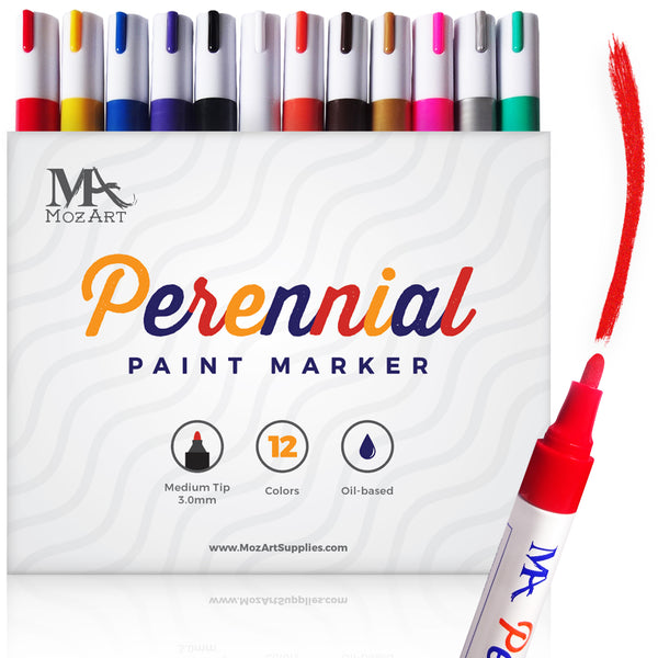 Perennial Permanent Paint Marker Set (12 Colors) - MozArt Supplies USA