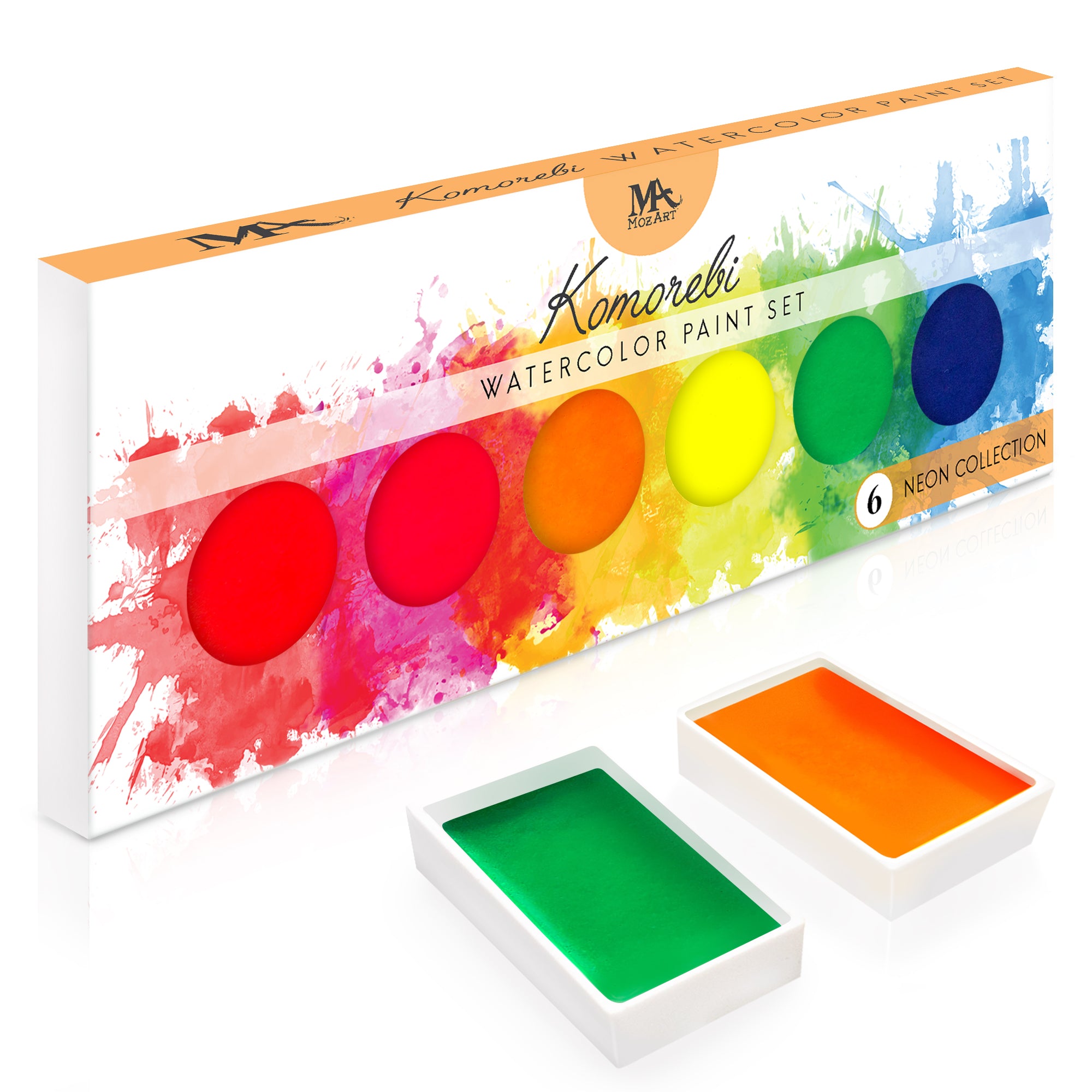 Csy Art Gallery 8 Handmade Watercolor Paint Set NEON Water Color Set-Pro