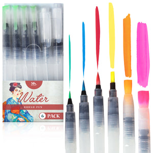 Water Brush Pen Set - 6 pcs