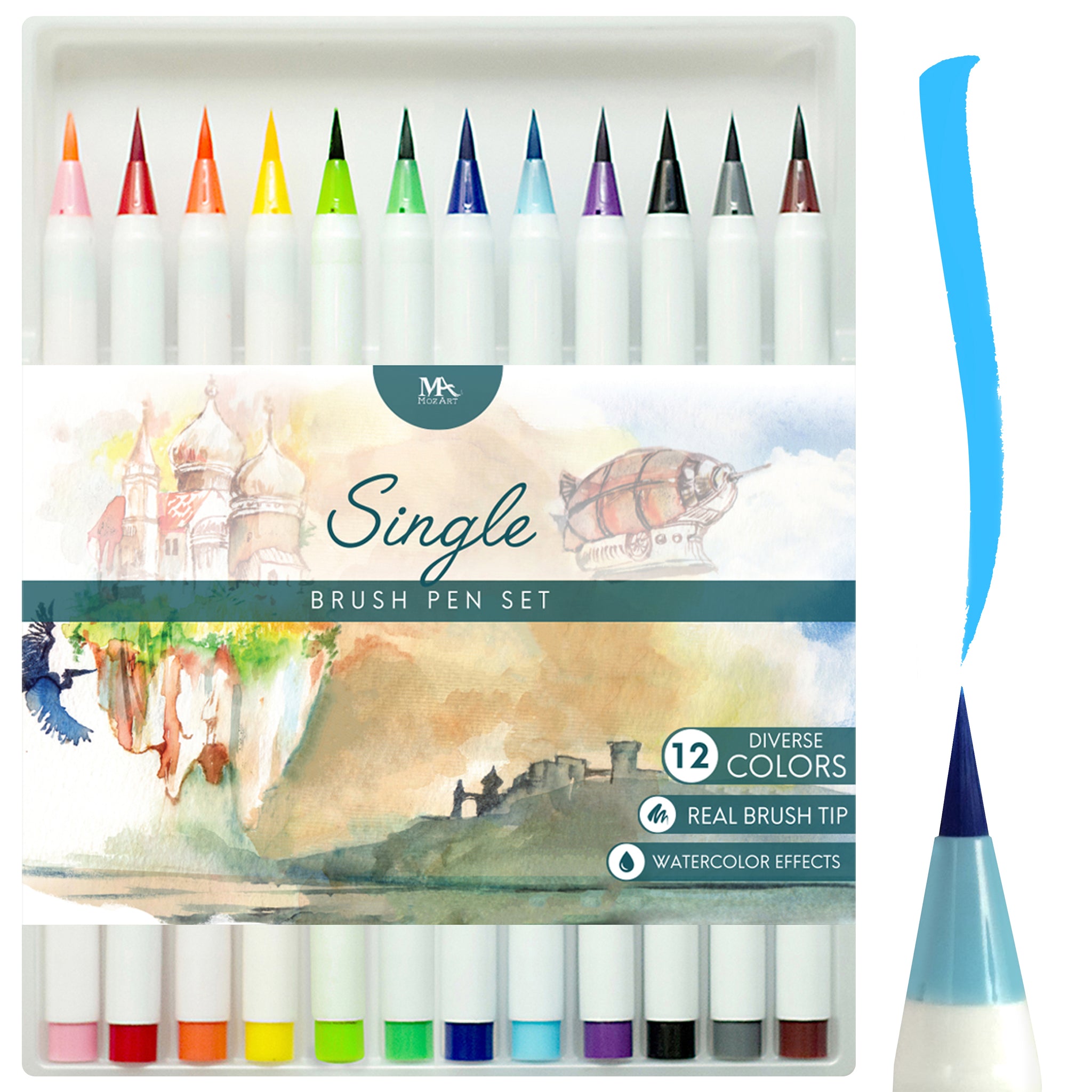 1pc Sipa Japan Soft Metal Brush Pens Watercolor Marker Pens