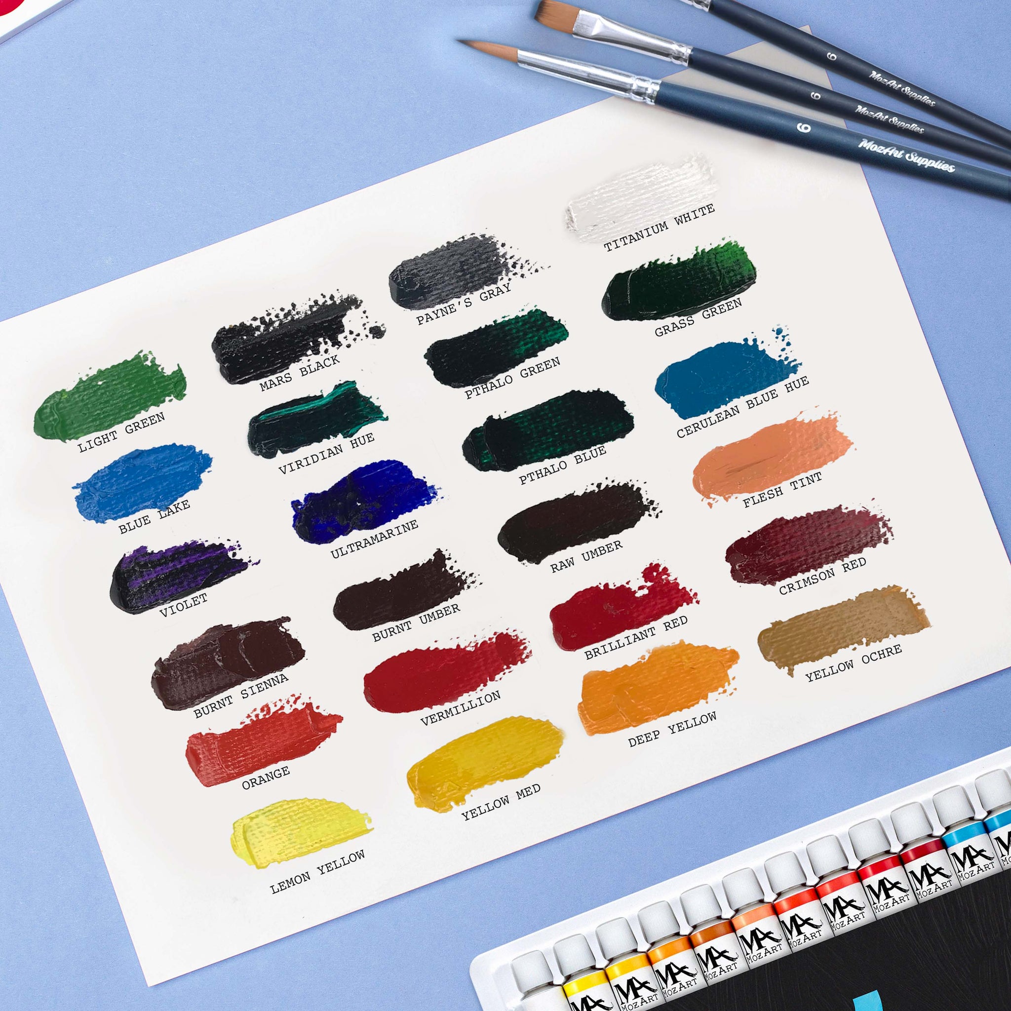 MozArt Watercolor Brushes – 10 Paint Brushes of different sizes
