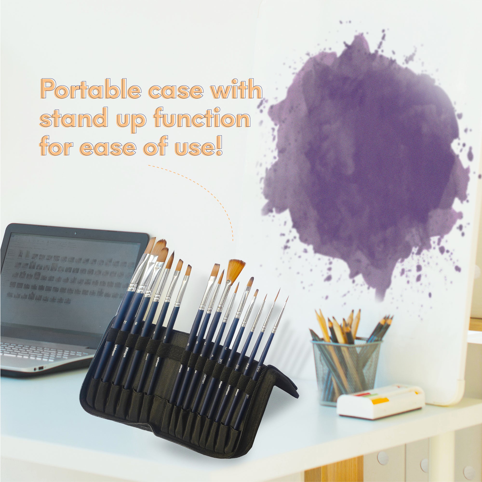 Brushes,Paint Brushes Professional Paintbrush Round Hair Watercolor Art Nylon Hair Watercolor Kit Professional Paintbrush Watercolor Brushes Nylon Ha