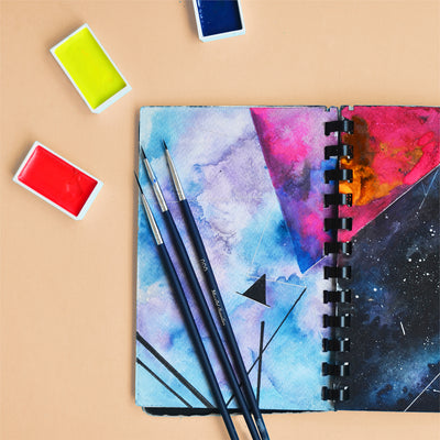 PATPAT Pocket Watercolor Painting Book with 1 Paint Brush, 20