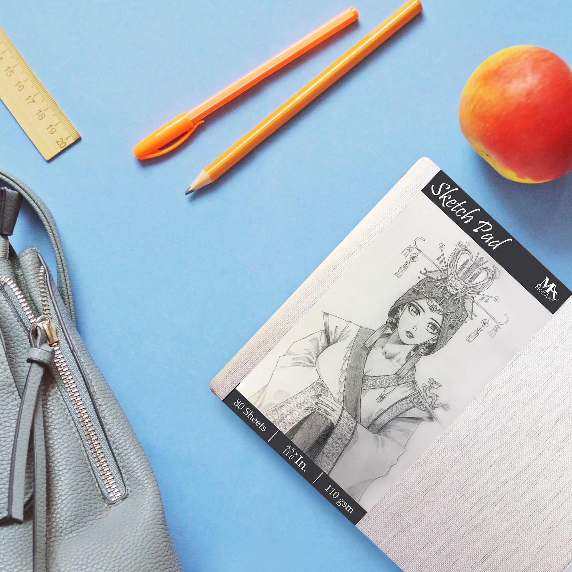 Scholar Sketch Pad A4 , 180 GSM with Drawing Pencils,  Mechanical pencil and Art Eraser - Art set