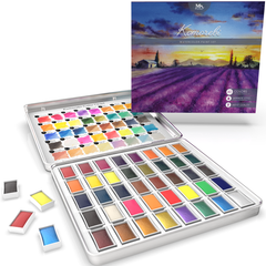 MozArt Supplies Komorebi Professional Metallic Watercolor - Portable Set of  24 Vivid and Premium Painting Colors - Perfect for Wall, Paper, Canvas